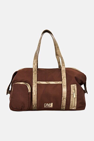 Cavalli Class Women Brand Logo Duffle Bag, Brown