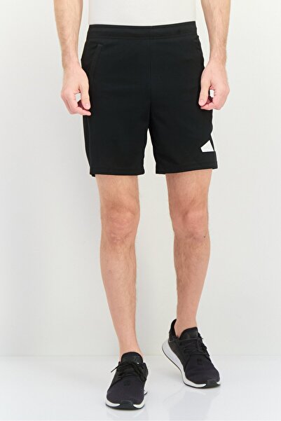 adidas Men Regular Fit 7 Inseam Brand Logo Running Shorts, Black