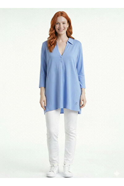 Neden Tekstil Women's Polo Neck Basic Blouse