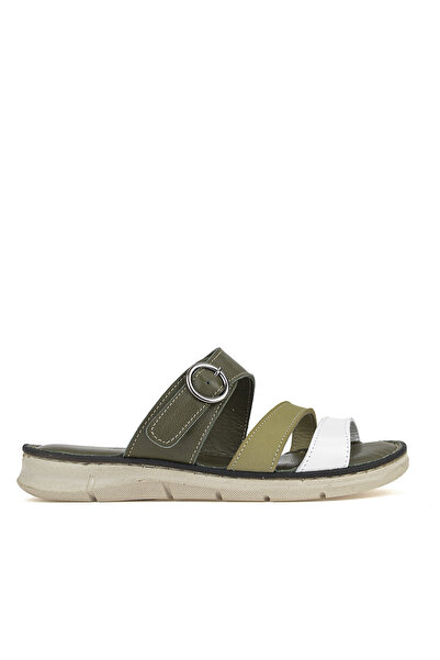 Ziya , Γυναικείες άνετες παντόφλες από γνήσιο δέρμα 1611051Z7102 Χακί