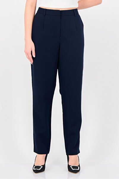 Fire & Glory Women Regular Fit Plain Dress Pants, Navy