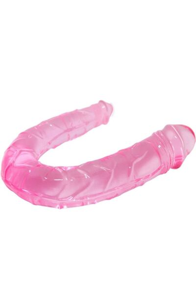 BAILE Dildo Dildo Anal Vaginal, 30.5 cm, TPR, Textură Reliefată, Waterproof, Roz