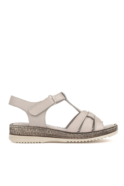 Ziya , Women's Genuine Leather Comfort Sandals 1611051Z030 Silver