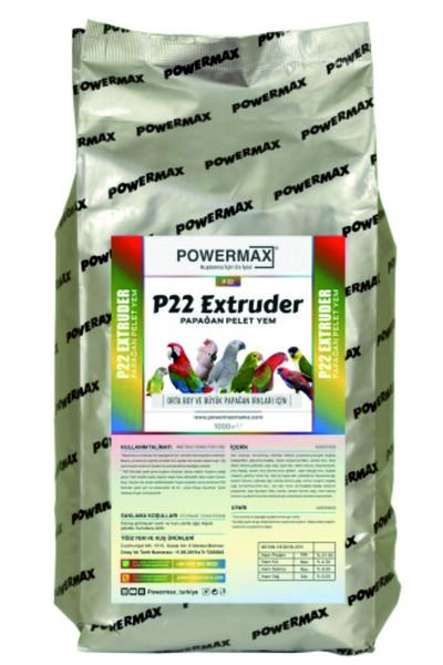powermax P22 Extruder papağan pelet yem 1 kg (Büyük ve orta boy papağanlar ic...