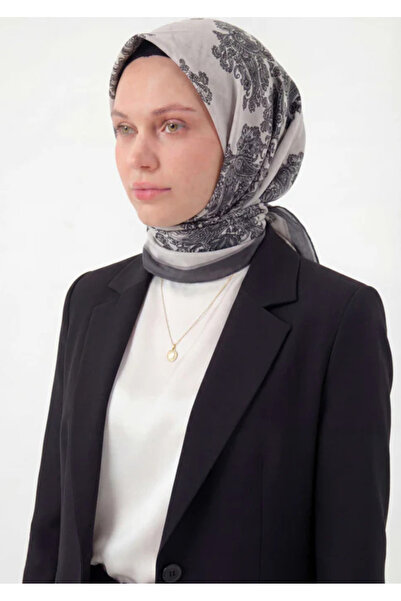 Silk Home Φουλάρι Βισκόζης Βελόρα Τεσσάρων Εποχών Μπαρόκ με Φλοράλ Σχέδιο Μπε...