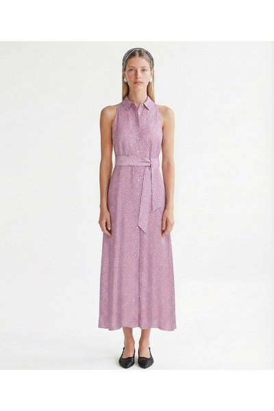 Yargıcı Dar Gömlek Yaka Kolsuz Elbise