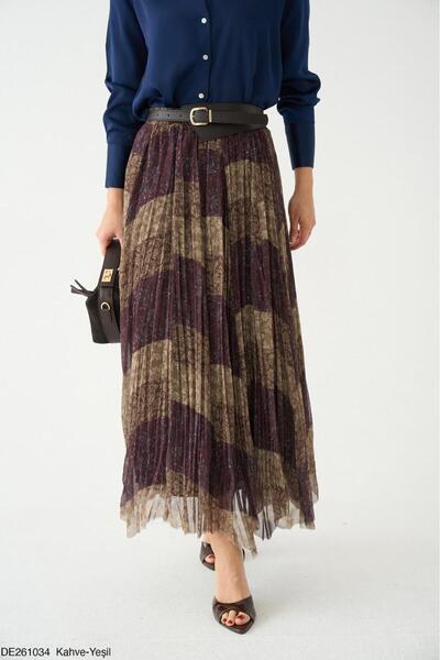 CADDELAMODA Жіноча асиметрична спідниця з квітковою підкладкою та поясом