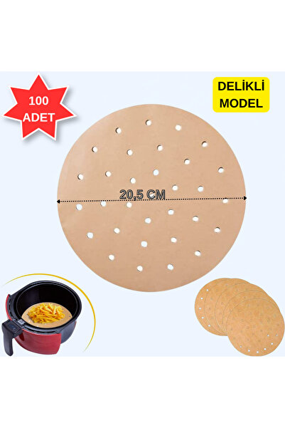 Hakan Living 100 Pieces Round Air Fryer Baking Paper 20.5 cm Disposable Air F...