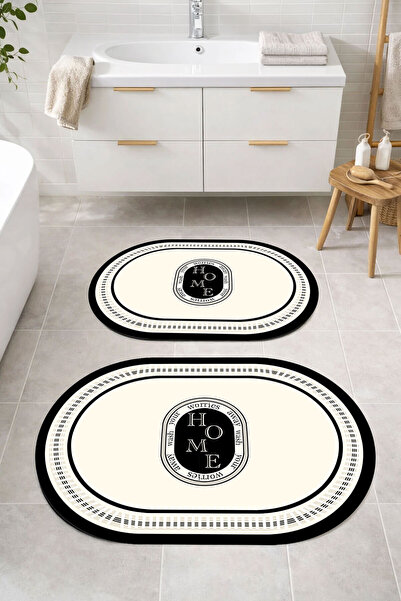 Nihai Ev Dijital Kaymaz Yıkanabilir Home İkili Banyo Paspası Banyo Halısı Ban...