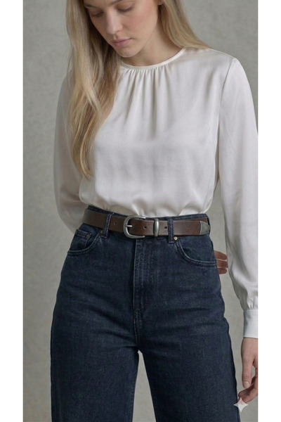 derikem Γυναικεία ζώνη από γνήσιο δέρμα – Ζώνη 3 εκ. με αντίκα χρωμιωμένη πόρ...