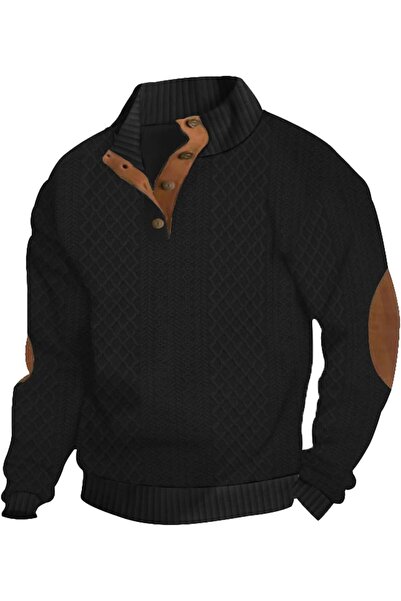 casme Mens Outdoor Stand Collar Pullover Sweater Casual Long Sleeve