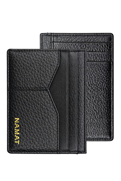 NAMAT Genuine Leather Slim Card Holder Wallet for Men, Minimalist Front Pocke...