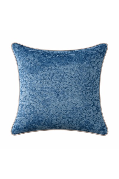 OEM Decorative Pillowcase, Velvet with Modern Textured Pattern, 45x45 cm - Blue