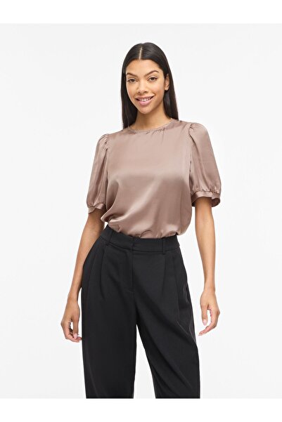 VILA Oberteil mit kurzen Ärmeln VISOFIE Rundhals