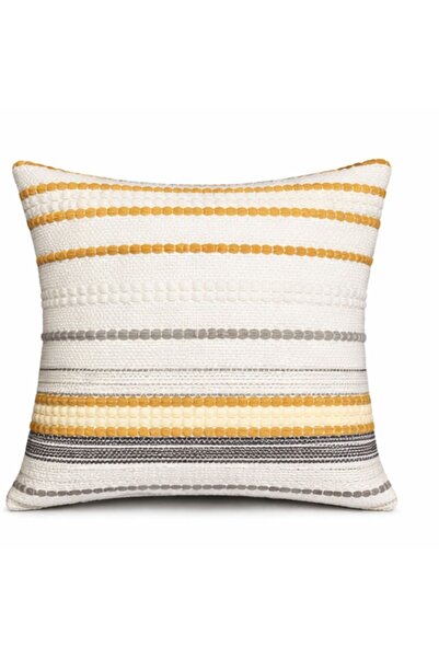 OEM Decorative Pillowcase, Textured Stripes Pattern, Mustard Yellow and Grey ...