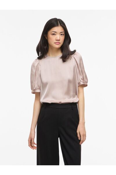 VILA Oberteil mit kurzen Ärmeln VISOFIE Rundhals