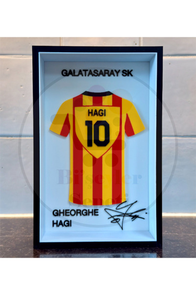 Bi'şeyler Sepeti Gheorghe Hagi - Forma İmzalı Çerçeve Hediyelik 14x22 cm