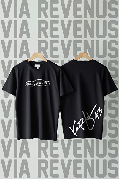 Vordevia Ken Block Signature Front and Back Printed Crew Neck Loose Cut 100% ...