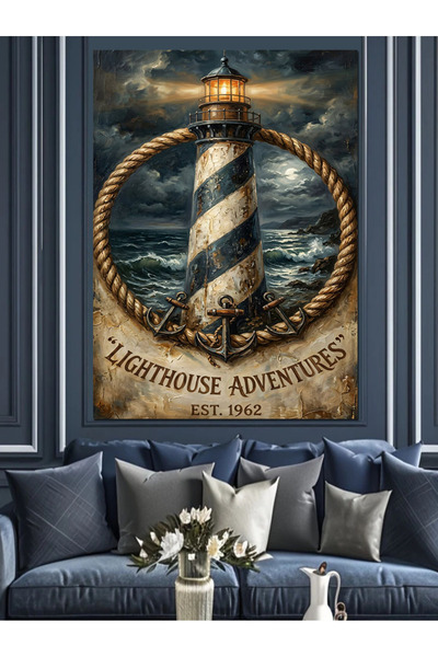 Tablo Mega Deniz Feneri Ve Lighthouse Adventures Dekoratif Kanvas - Mdf Ahşap...