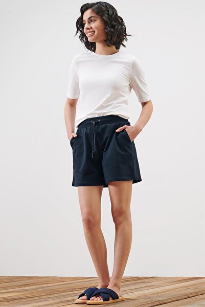 Tchibo Women Solid Sweat Shorts, Navy