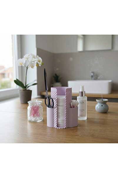 Grifon 3D Multi-Purpose Bathroom Organizer Makeup Cotton and Cotton Swab Stan...