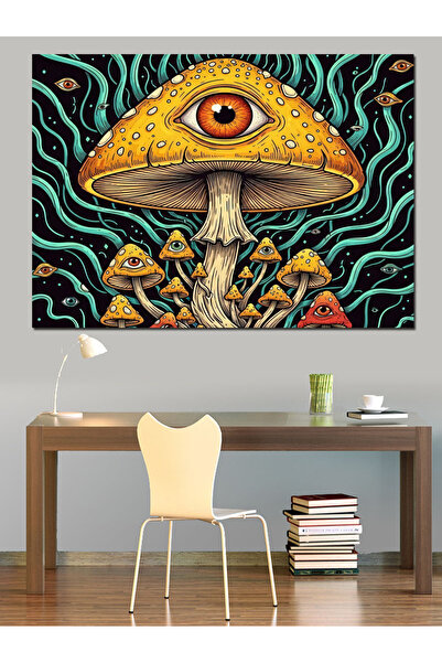 Artmeg Pânză decorativă Mystic Giant cu ciuperci și ochi - Tablou din lemn MDF