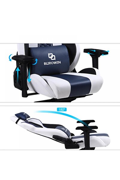 blirowin Scaun ergonomic pentru gaming sau birou Blirowin® suport lombar reglabil cu masaj spuma cu memorie