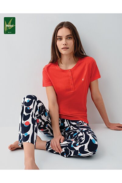 Pierre Cardin Modal Cotton Piece Short Sleeve Women's Pajama Set Plus Size Op...