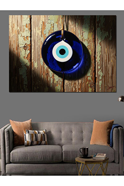Artmeg Pictură cu mărgele Nazar Boncuğu pe lemn Pânză decorativă - Pictură di...