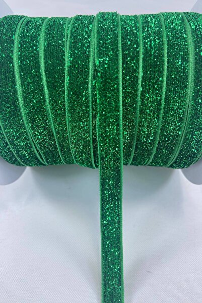 Hobigram Πράσινη βελούδινη κορδέλα διακόσμησης με γκλίτερ, κορδέλα συσκευασία...