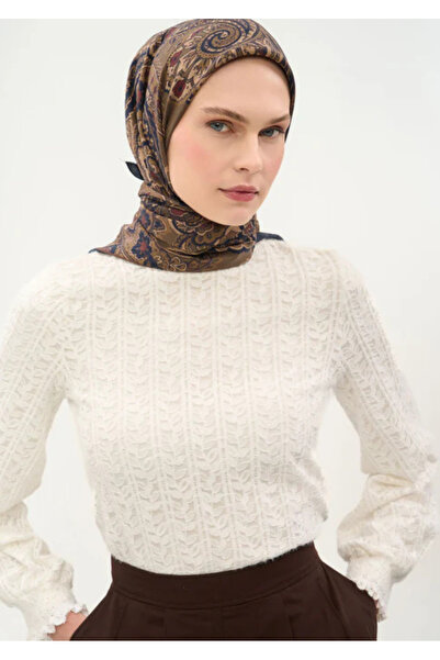 Silk Home Viscose Velora Scarf Four Seasons Etro Pattern Khaki 90X90