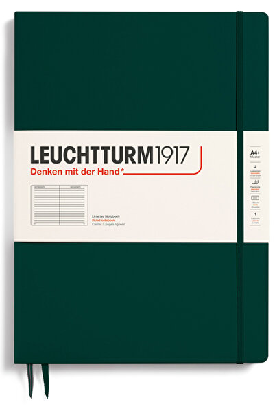 Leuchtturm1917 Master Slim (A4+), Blocnotes cu 123 de pagini, Liniat, Verde P...