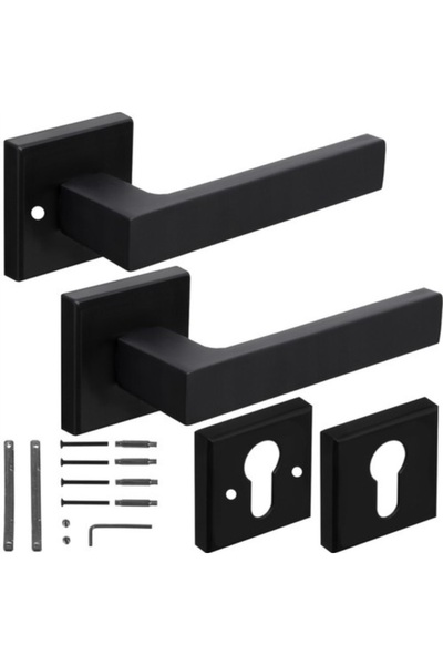 Ruhhy Black Door Handle For Interior Door, Door Handle Set