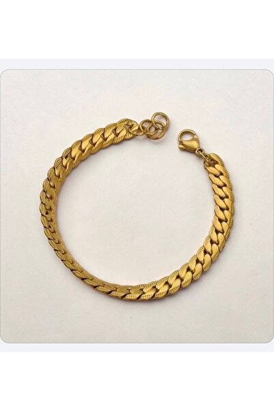 ESJ Stainless Steel Knitted Flat Cuban Style Unisex Bracelet 8 mm 20 5 cm