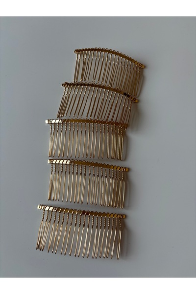 Store 5 li (20 dişli) metal altın renk tarak toka