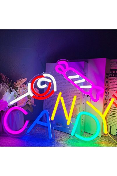 Slasa Candy Neon Sign Sweet Theme Wall Decor Light for Kids Room Party Setup ...
