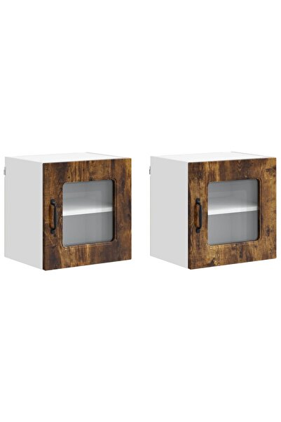 vidaxl Dulap de bucătărie Kalmar 2 pcs Stejar fumuriu 40 x 31 x 40 cm