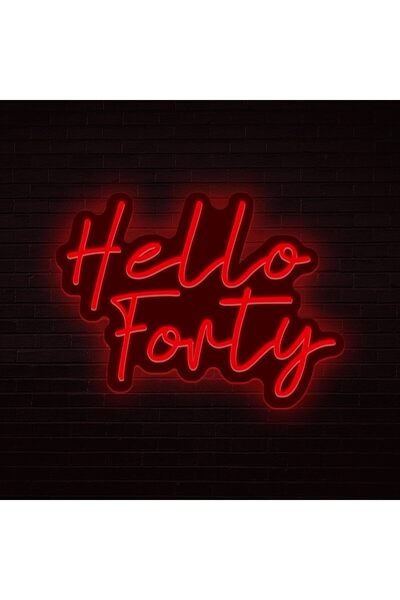 Slasa Hello Forty Neon Sign Party Wall Decor 25x33 with 6 mm Acrylic Base