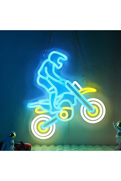 Slasa Dirt Bike Neon Sign Racing Wall Decor Light 34x30 with 6 mm Acrylic Base