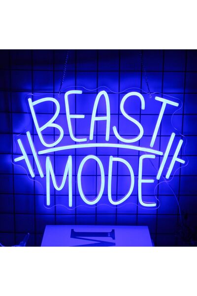 Slasa لافتة نيون بتصميم Beast Mode، إضاءة تحفيزية لتزيين جدران غرفة التمارين ...