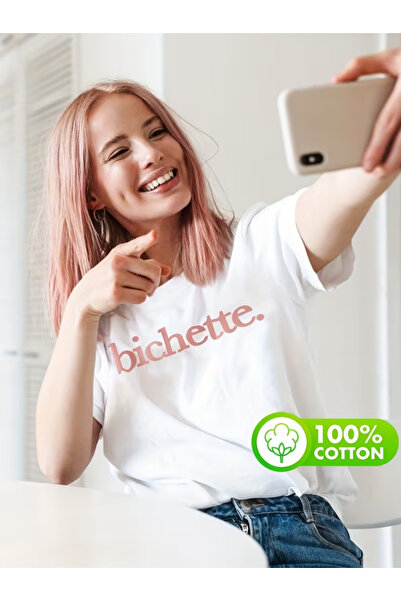 LİNA06 Women's 100% Short Sleeve T-Shirt - Soft Round Neck Casual Summer Blou...