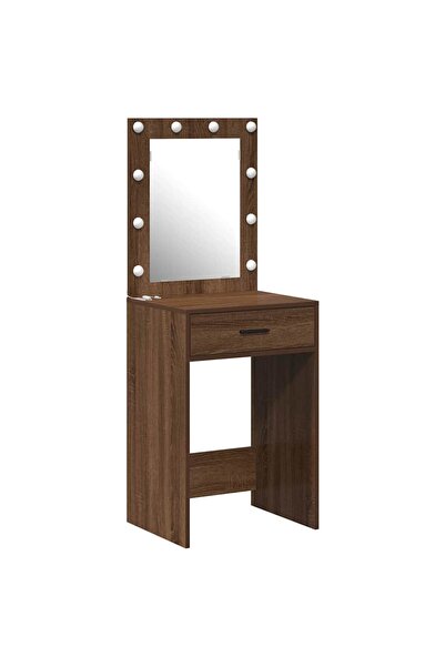 vidaxl Masă de Machiaj Stejar închis 50 x 41 x 135 cm Lemn compozit