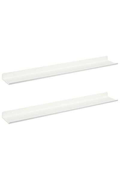 vidaxl Wall shelf with shelf Wall-mounted 2 pcs White 60 x 9 x 2.5 cm