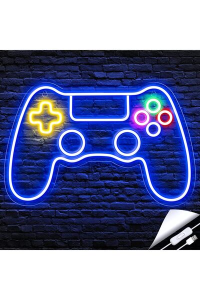 Slasa Game Controller Neon Sign Gaming Wall Decor 20x30 with 6 mm Acrylic Base