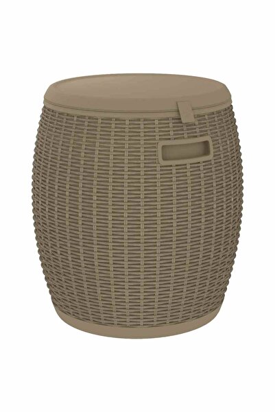 vidaxl 4-in-1 garden storage box, light brown, polypropylene