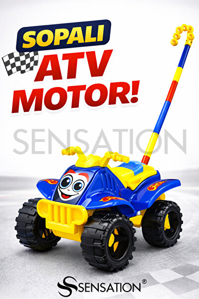 sensatıon Sopalı Atv Motor Kırmızı - Mavi Renk Büyük Tekerlekli 20x13cm Oyuncak