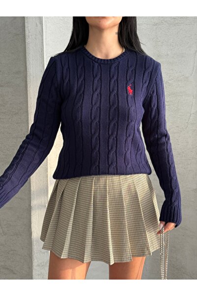 erki triko Bisiklet Yaka Saç Örgü Kazak