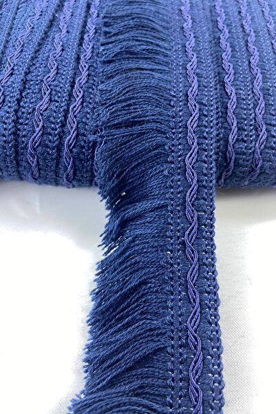 Hobigram شريط شراشيب قطني عالي الجودة مخطط باللون الأزرق الداكن