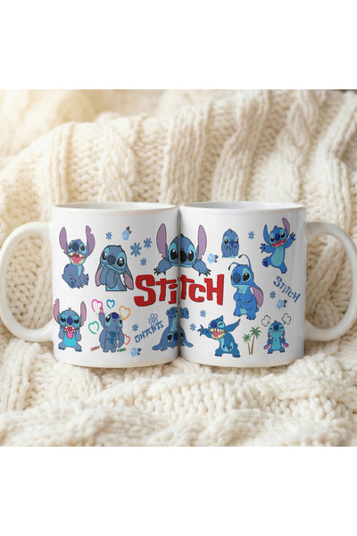 esticker Stitch Lilo Angel Konseptli Temalı Dekoratif | Hediyelik Kupa Bardak
