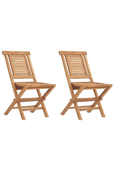 vidaxl Scaune de grădină pliante, 2 buc, 47x63x90 cm, lemn masiv tec